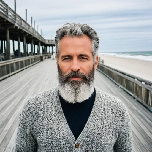 Mature Man on Beach Boardwalk