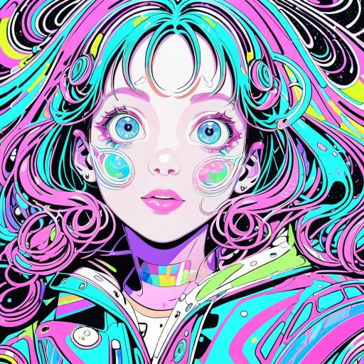 Vibrant Anime Portrait of Energetic Girl