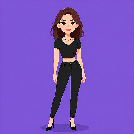 Stylish Woman in Casual Black Outfit