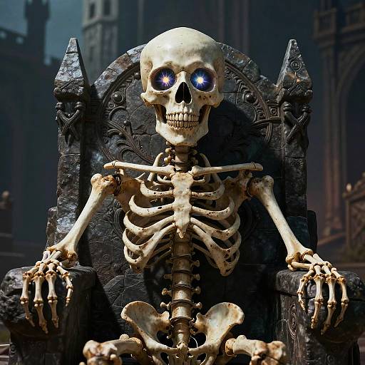 Skeleton King on Gothic Throne
