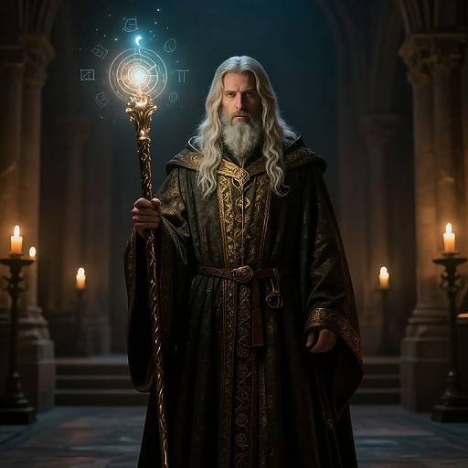 Wise Medieval Mage in Grand Chapel
