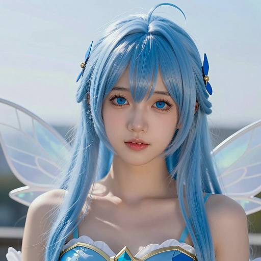 Stunning Blue Fairy Cosplay Portrait