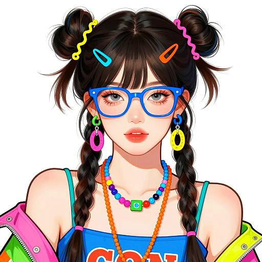 Vibrant Portrait of Fashionable Young Woman