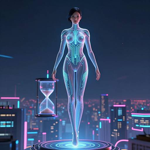 Cyberpunk Hourglass AI Model