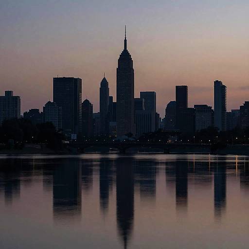 Peaceful Twilight Cityscape Portrait