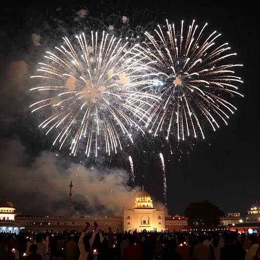 Diwali Fireworks Over Amritsar Skies