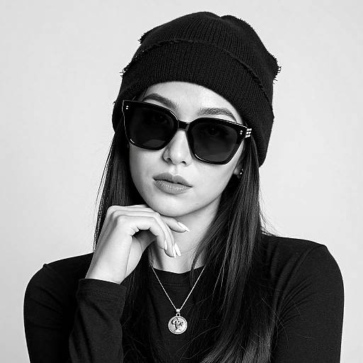 Monochrome Portrait of a Stylish Woman