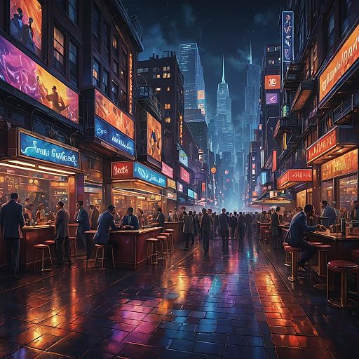 Surreal Jazz-Inspired Cityscape Art Surreal Jazz-Inspired Cityscape Art