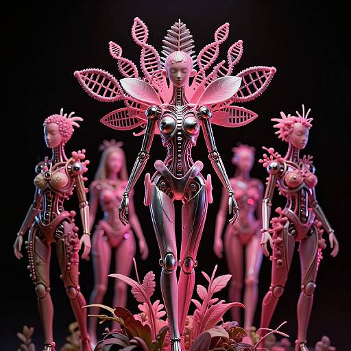 Biomechanical Botanical Cyber Figures