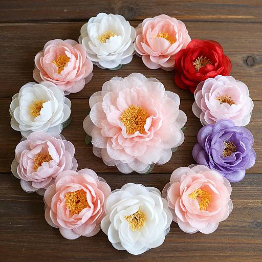 Bohemian Fabric Peony Hair Accessories
