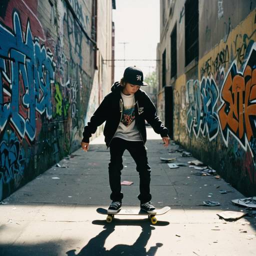 Cinematic Skateboarding in Graffiti Alley
