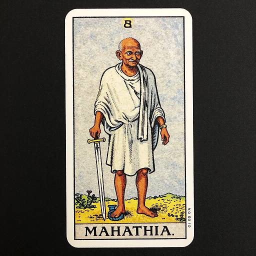 Gandhi Tarot Card with Sword