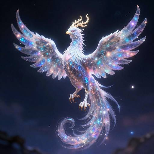 Mystical Phoenix Leviathan of Starlight Nebula
