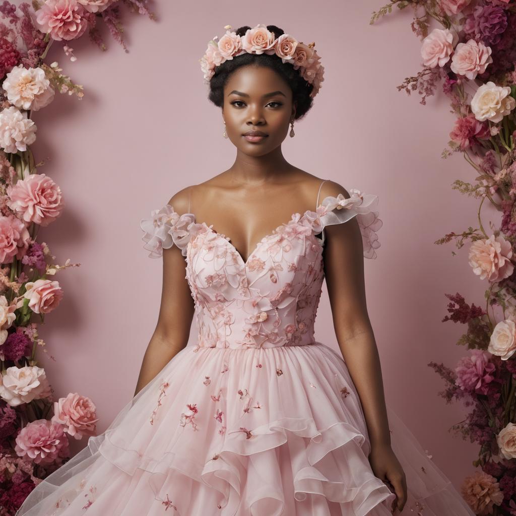 Cheerful Bridesmaid in Elegant Dress