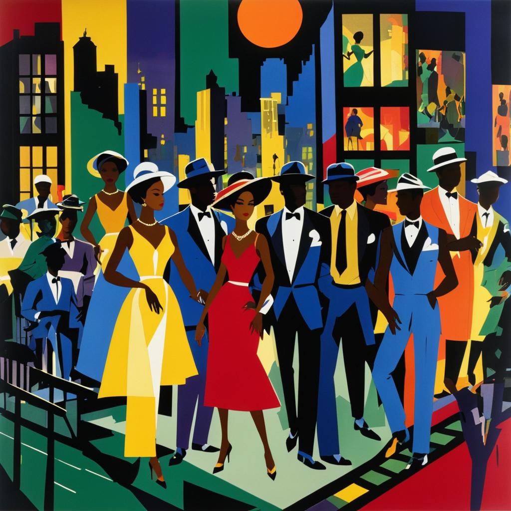 Vibrant Harlem Night Collage Art