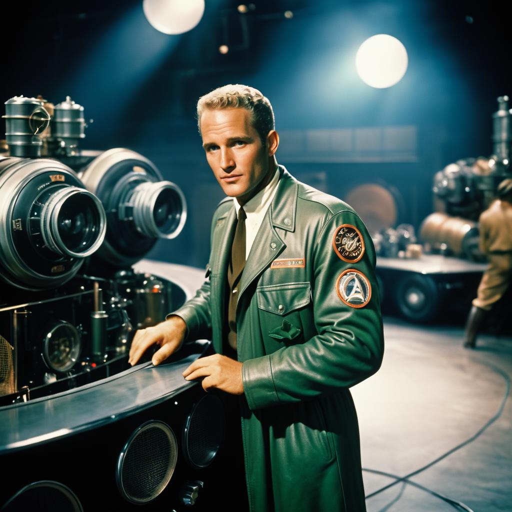 Paul Newman in a Vintage Dieselpunk Scene