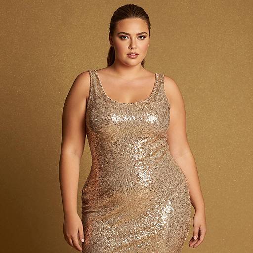 Elegant Plus-Size Fashion in Glitter