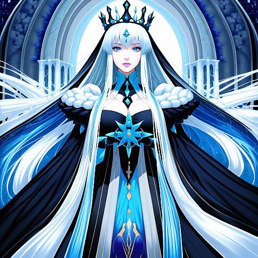 Illustration of Morgan le fay (queen of winter) (fate), fate/grand order in the style of Aria (koiiroharemoyou)