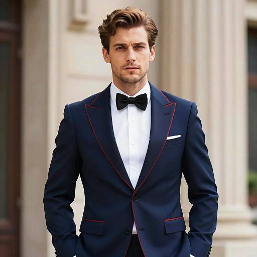 Aristocratic Man in Blue Suit