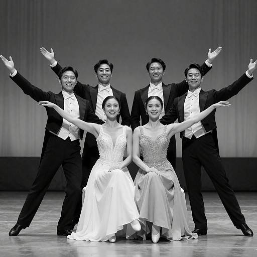 Elegant Dance Performance in Black and White