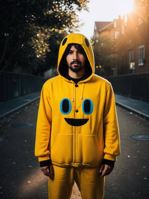 Realistic Man in Pac-Man Costume
