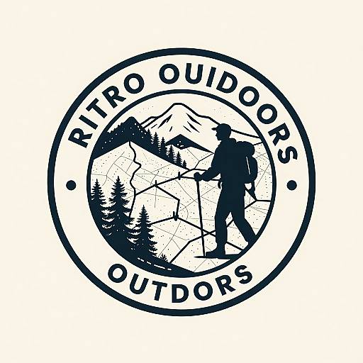 Vintage Hiking Map Outdoor Logo