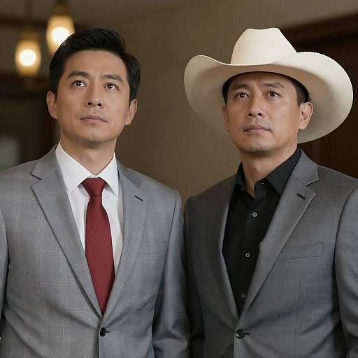 Two Men in Formal Suits with Serious Expressions