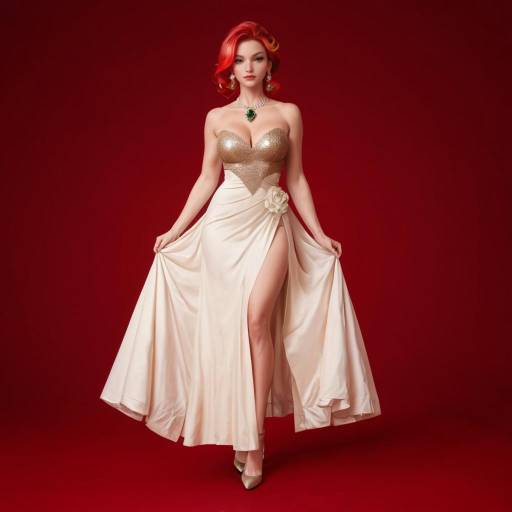 Elegant Lithe Woman with Fiery Red Hair Elegant Lithe Woman with Fiery Red Hair