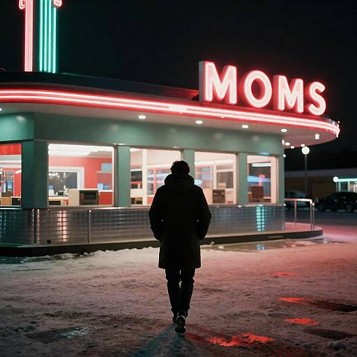 Nocturnal Stroll to a Retro Diner