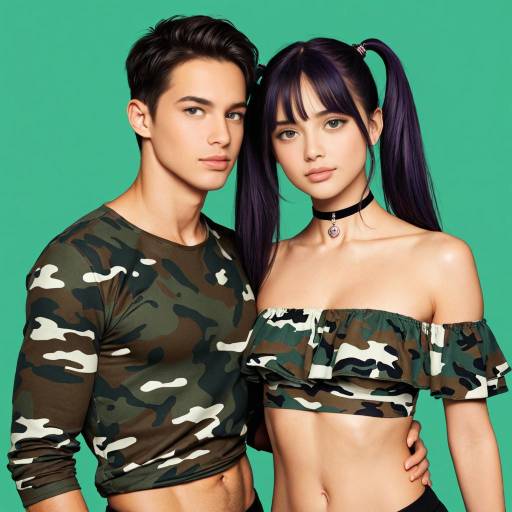 Fashionable Couple with Vibrant Colors Fashionable Couple with Vibrant Colors