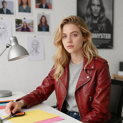 Blonde Woman at Creative Desk