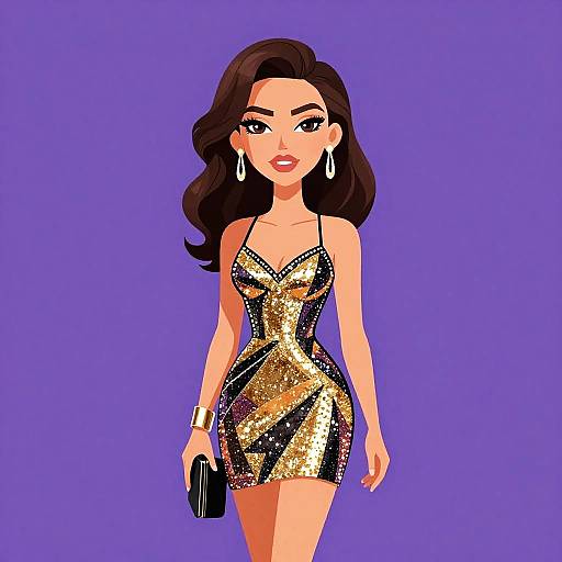 Glamorous Woman in Sequined Mini Dress