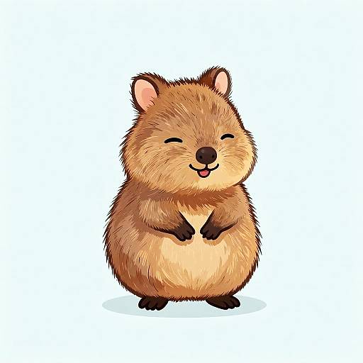 Resting Cartoon Baby Quokka Silhouette