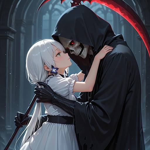 Illustration of Grim reaper, original in the style of Goldowl