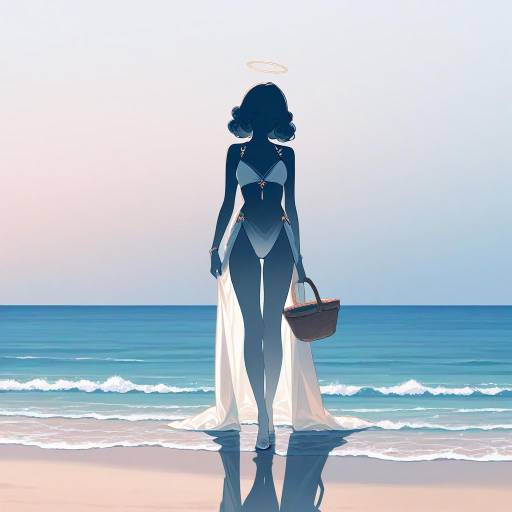 Elegant Silhouette by the Shoreline Elegant Silhouette by the Shoreline