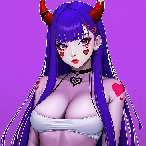 Illustration of Akuma nihmune, indie virtual youtuber in the style of Huyandere