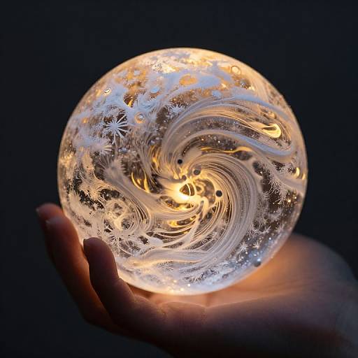 Luminous Frosted Orb in Hand