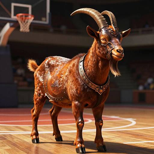 Bronze Armored Goat Warrior on Court