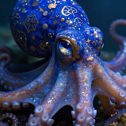 Mystical Octopus with Lapis Eye