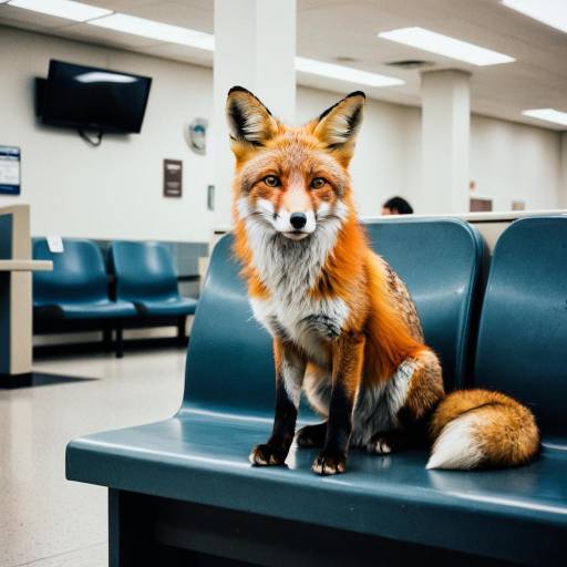 Fox Sitting on Bench in DMV