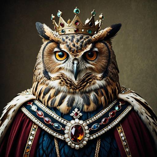 Regal Owl Politician in Majestic Robes