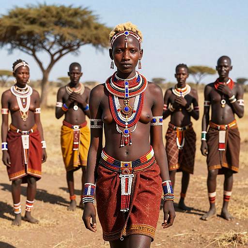 Blonde-Haired African Tribe Portrait