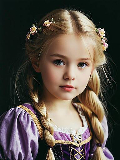 Child in Rapunzel Costume Portrait