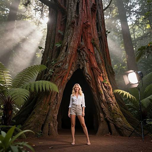 Blond Woman by Magical Redwood Cave