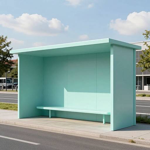 Futuristic Mauve Bus Shelter Design