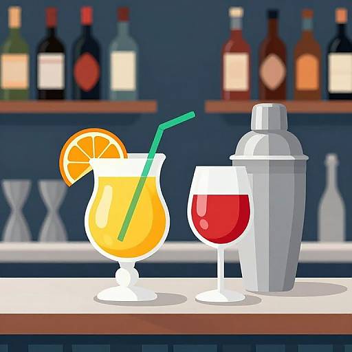 Vibrant Modern Bar Vector Illustration