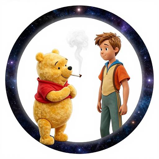 Cosmic Pooh and Christopher Robin