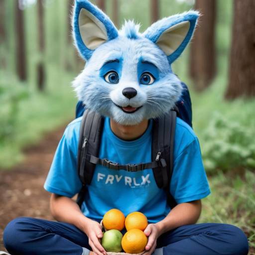 Furry Boy with Backpack in Nature