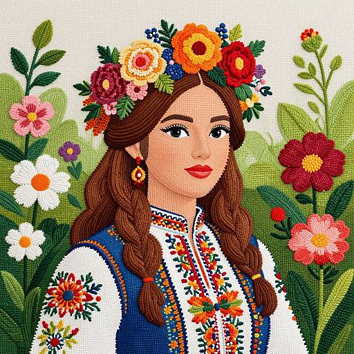 Vibrant Floral Woman Illustration