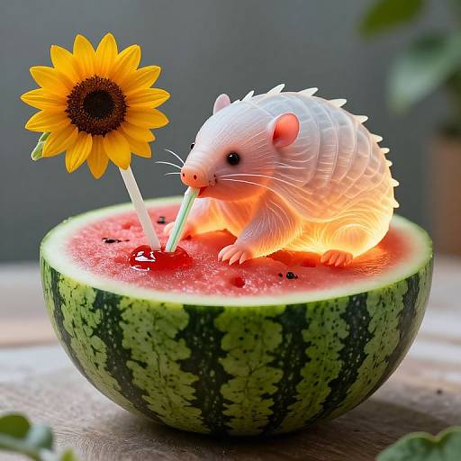 Glowing Armadillo in Watermelon